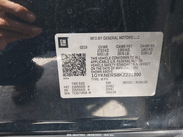 1GYKNERS8KZ231300 Cadillac Xt5 Premium Luxury Fwd