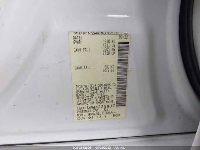 Nissan Altima 2.5 S 2014 1N4AL3AP6EN225807 Image 9