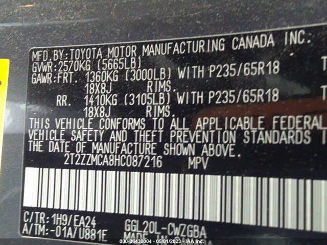 2T2ZZMCA8HC087216 Lexus Rx Rx 350