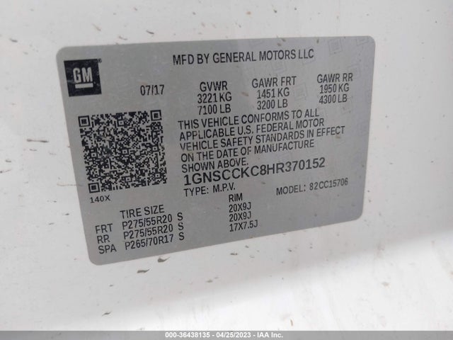 Chevrolet Tahoe Premier 2017 1GNSCCKC8HR370152 Image 11