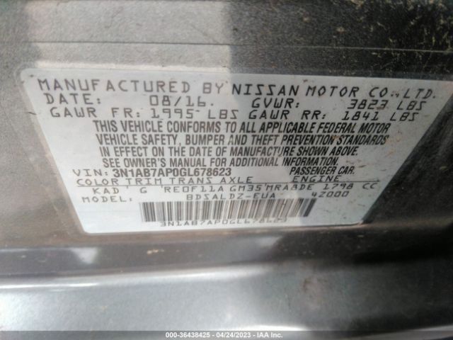 3N1AB7AP0GL678623 Nissan SENTRA SV