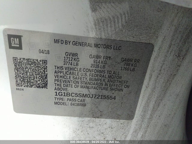 Chevrolet CRUZE LS 2018 1G1BC5SM0J7215554 Image 10