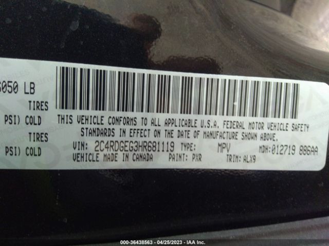 2C4RDGEG3HR681119 Dodge Grand Caravan Gt