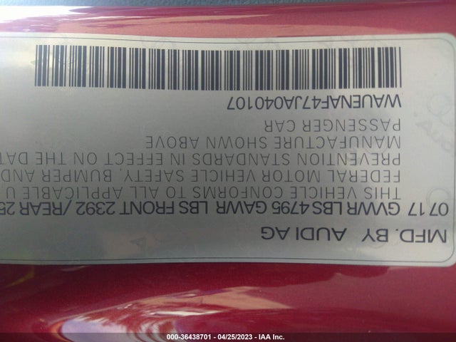 WAUENAF47JA040107 Audi A4 Premium Plus