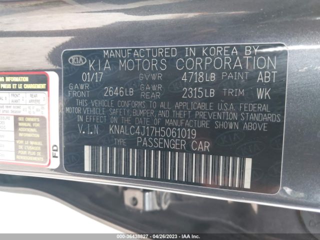 KNALC4J17H5061019 KIA Cadenza Premium