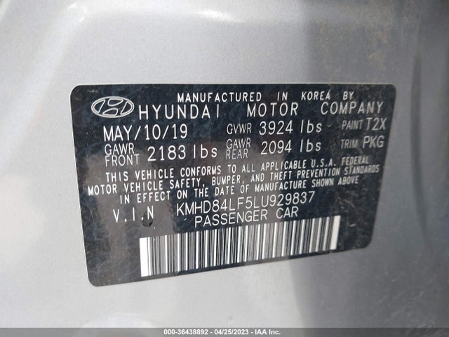 Hyundai Elantra Value Edition 2020 KMHD84LF5LU929837 Image 9