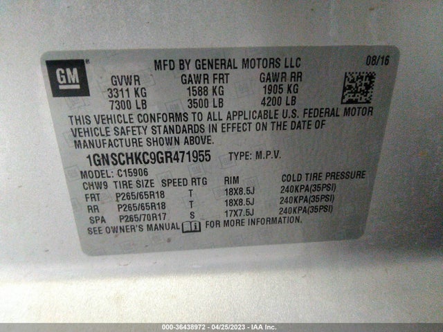 Chevrolet Suburban Lt 2016 1GNSCHKC9GR471955 Image 10