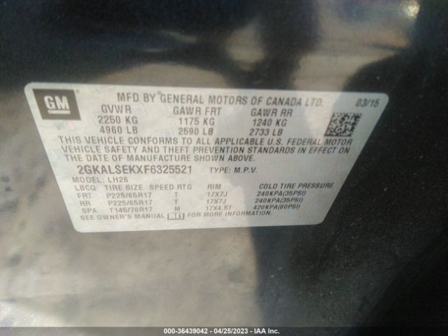2GKALSEKXF6325521 GMC Terrain Slt