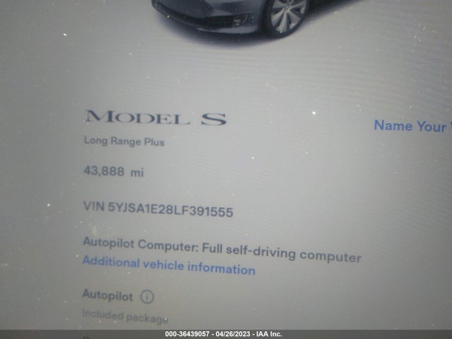 Tesla Model S Long Range 2020 5YJSA1E28LF391555 Image 9