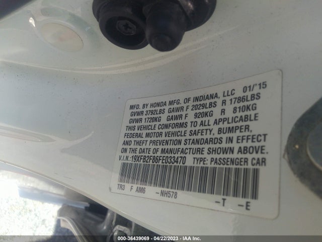 Honda Civic Sedan Ex 2015 19XFB2F86FE033470 Image 9