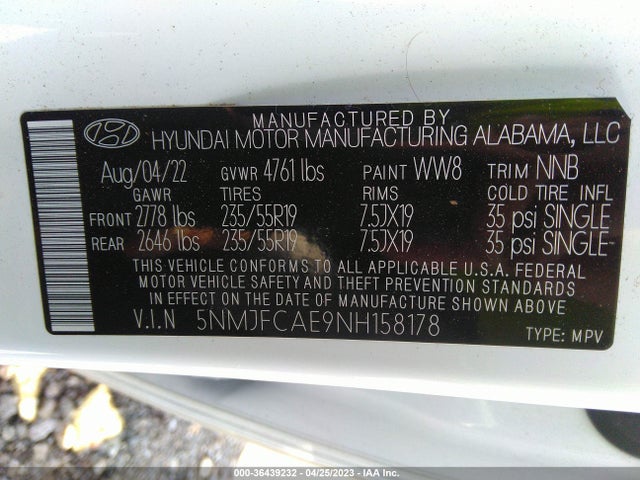 Hyundai TUCSON SEL 2022 5NMJFCAE9NH158178 Image 9