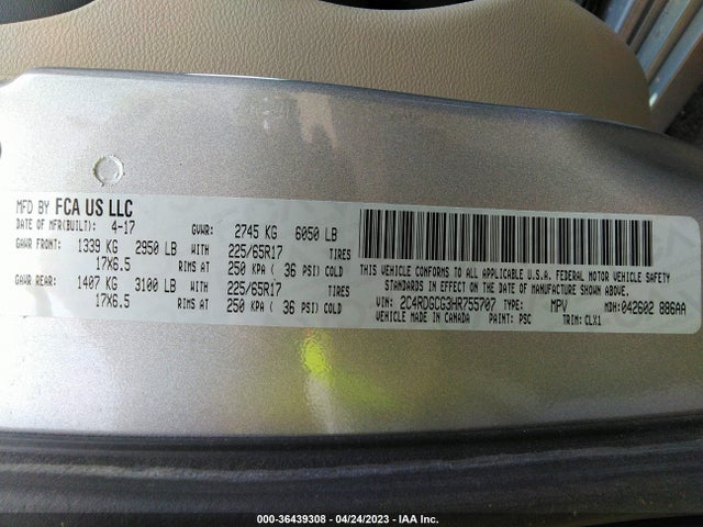 Dodge Grand Caravan Sxt 2017 2C4RDGCG3HR755707 Image 9