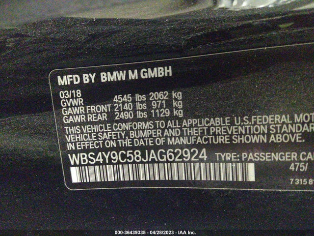 BMW M4 2018 WBS4Y9C58JAG62924 Image 9