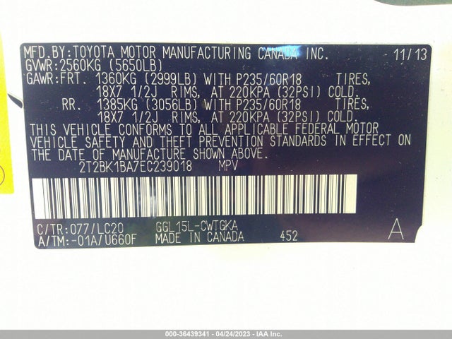 Lexus RX 350 2014 2T2BK1BA7EC239018 Image 9