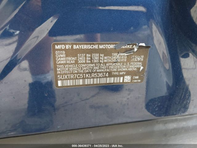 5UXTR7C51KLR53674 BMW X3 Sdrive30i