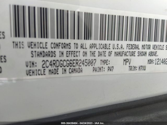 2C4RDGCG6ER245007 Dodge Grand Caravan Sxt