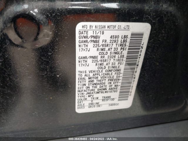 JN8AT2MT6LW018780 Nissan ROGUE SV