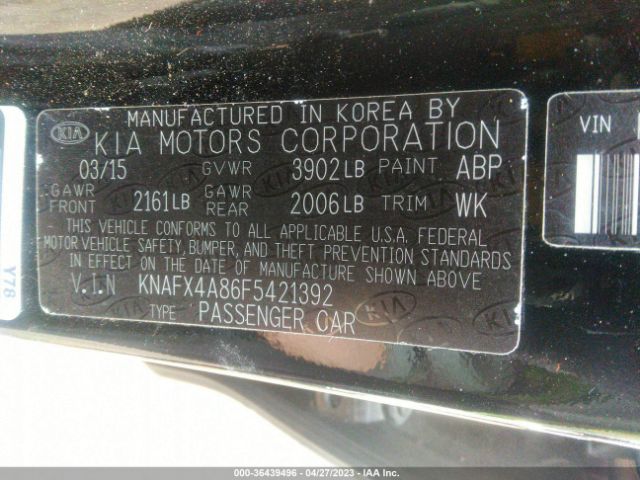 KNAFX4A86F5421392 KIA FORTE EX