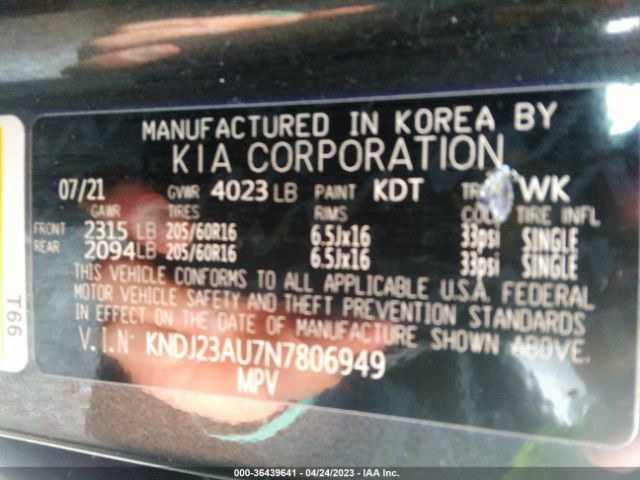 KNDJ23AU7N7806949 KIA SOUL LX