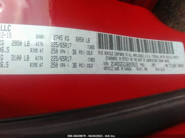 2C4RDGEG1GR257615 Dodge Grand Caravan R/t