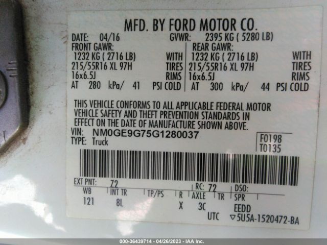 NM0GE9G75G1280037 Ford Transit Connect Wagon Titanium