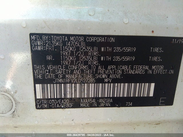 Toyota Rav4 Limited 2020 JTMN1RFV2LD527285 Image 9