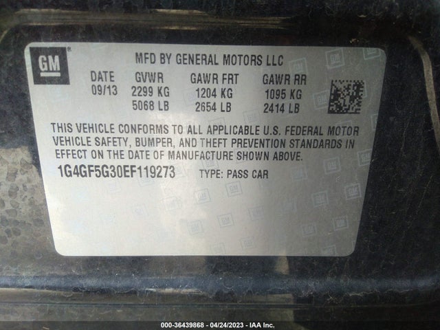1G4GF5G30EF119273 Buick Lacrosse Premium Ii