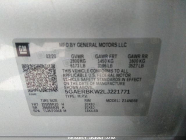 5GAERBKW2LJ221771 Buick Enclave Essence