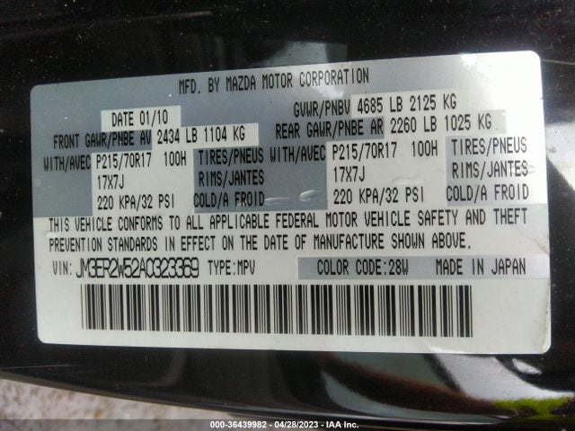 Aukcja sprzedaży 2010 Mazda Cx-7 Sport, vin: JM3ER2W52A0323369, numer aukcji: 36439982