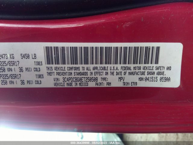 3C4PDCBG0ET250508 Dodge Journey Sxt
