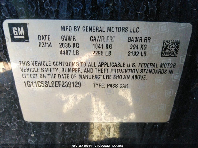 Chevrolet MALIBU LT 2014 1G11C5SL8EF239129 Image 10