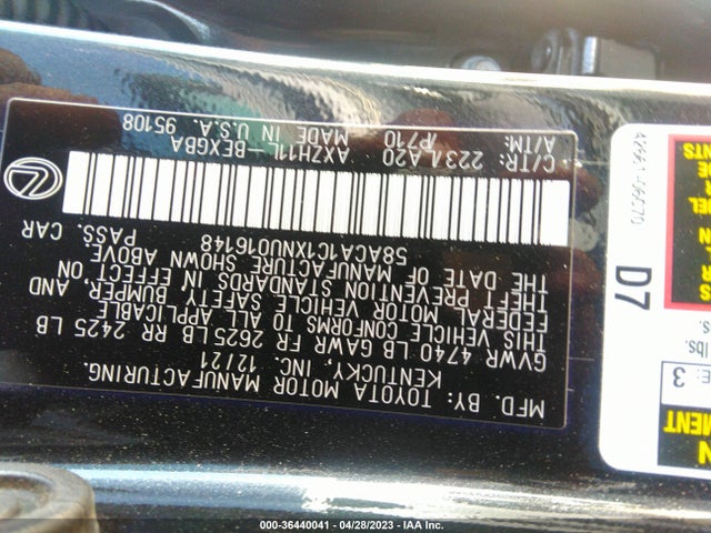58ACA1C1XNU016148 Lexus Es Es 300h