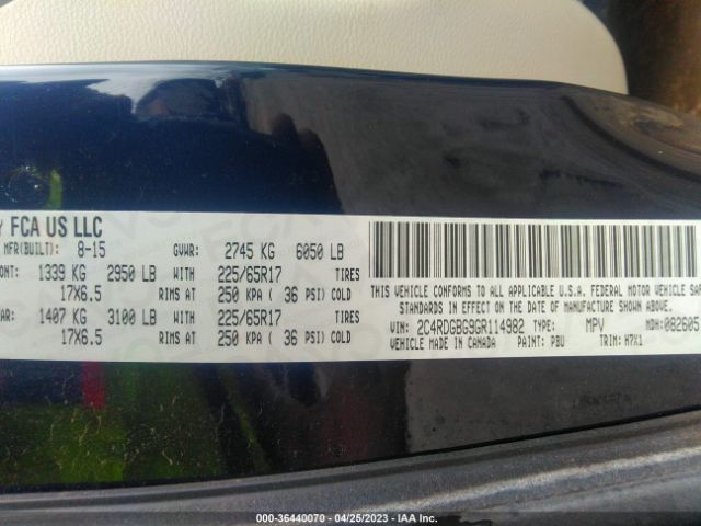 2C4RDGBG9GR114982 Dodge Grand Caravan Se