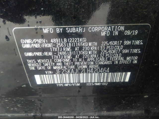 JF2SKAJC2LH420464 Subaru Forester Premium