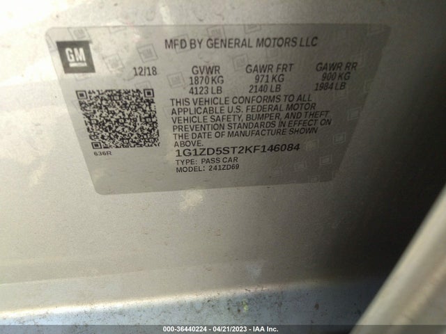 Chevrolet MALIBU LT 2019 1G1ZD5ST2KF146084 Image 9