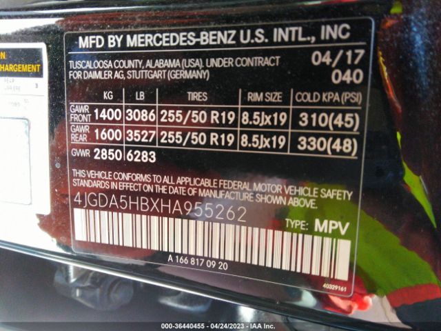4JGDA5HBXHA955262 Mercedes-Benz Gle Gle 350