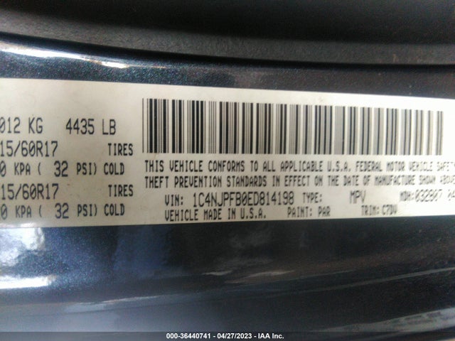 Jeep Patriot Latitude 2014 1C4NJPFB0ED814198 Image 9
