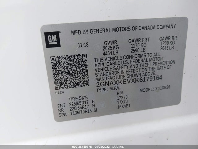 Chevrolet EQUINOX LT 2019 2GNAXKEVXK6179164 Image 10