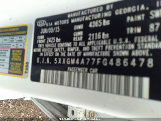 5XXGM4A77FG486478 KIA Optima Lx