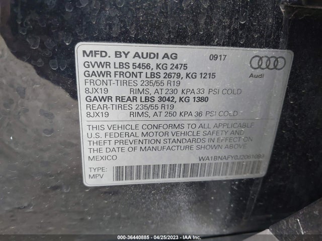 WA1BNAFY0J2061099 Audi Q5 Premium Plus