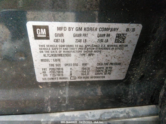 Chevrolet TRAX LS 2021 KL7CJNSB1MB329593 Image 9