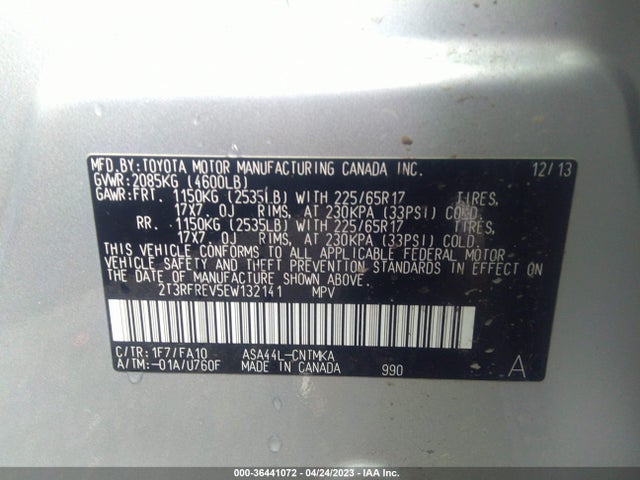 Toyota Rav4 Xle 2014 2T3RFREV5EW132141 Image 10