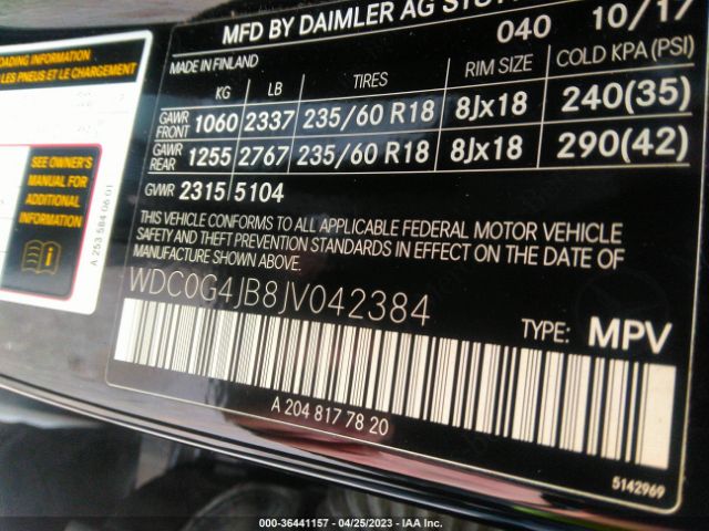 WDC0G4JB8JV042384 Mercedes-Benz Glc Glc 300