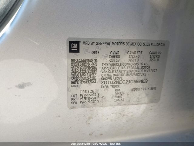 3GTU2NEC2JG569859 GMC Sierra 1500 Slt
