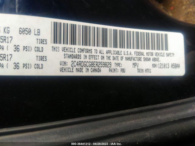 2C4RDGCG8ER259829 Dodge Grand Caravan Sxt