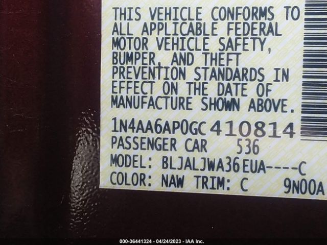 1N4AA6AP0GC410814 Nissan Maxima 3.5 Sv