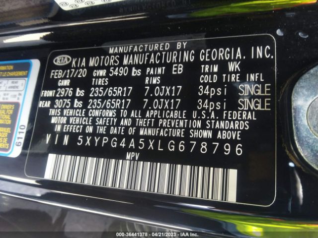 5XYPG4A5XLG678796 KIA Sorento Lx V6