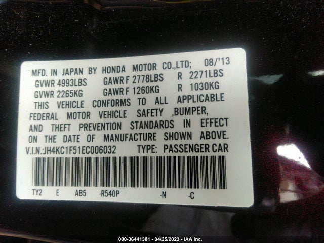 JH4KC1F51EC006032 Acura Rlx Tech Pkg