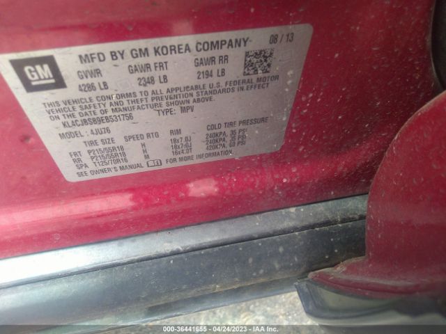 KL4CJBSB9EB531756 Buick Encore Convenience