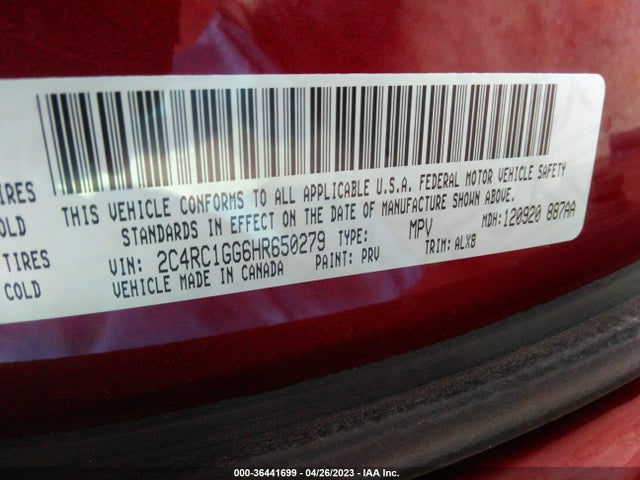 Chrysler Pacifica Limited 2017 2C4RC1GG6HR650279 Image 10